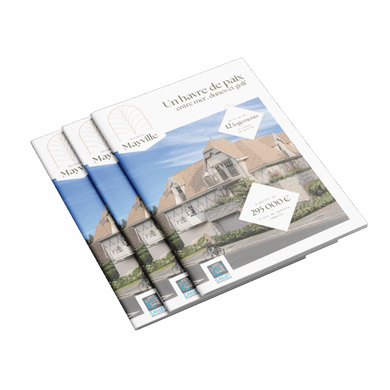 Brochure programme immobilier Mayville à Stella Plage - Caillet Promotion - Création Agence la nageuse , studio graphique immobilier